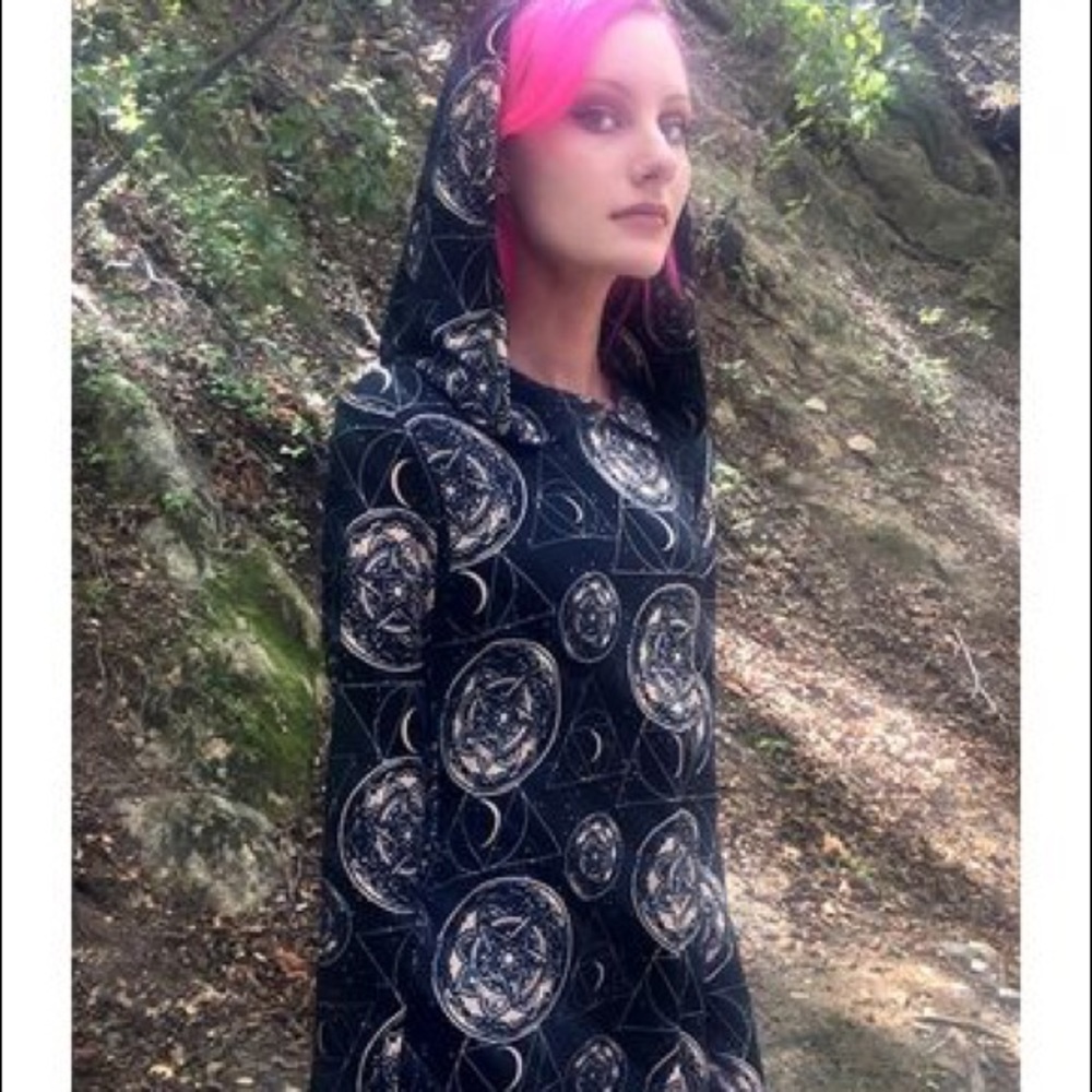 Folter hooded light sweater dress